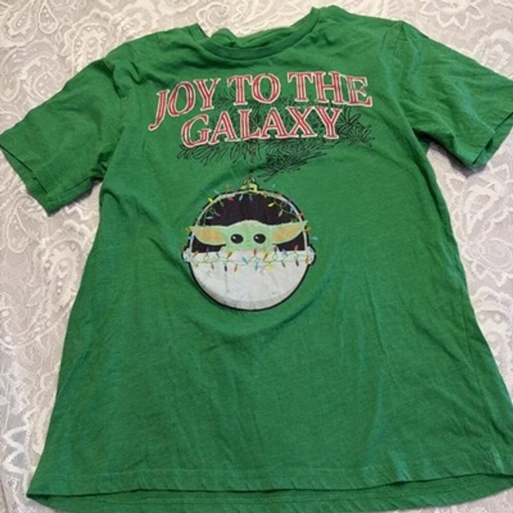 Star Wars Baby Yoda T-Shirt Small Mandalorian Joy To The Galaxy S